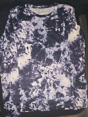 Under Armour Purple and White Tie-Dye Long Sleeve Performance Top